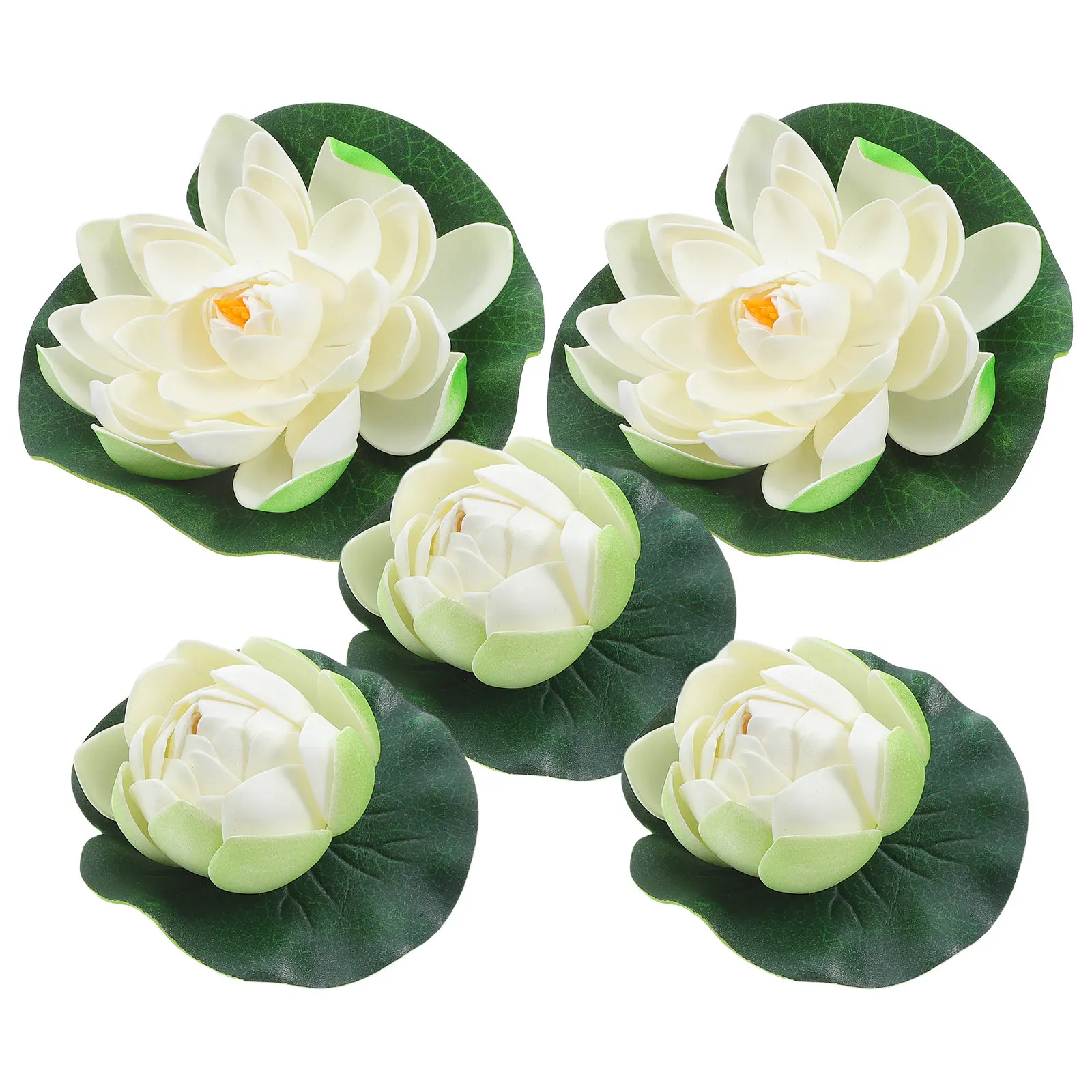 5Pcs Realistic Floating Water Lily Artificial Pond Plants Simulation Flowers Fish Tank Aquarium Decorations Outdoor Pond