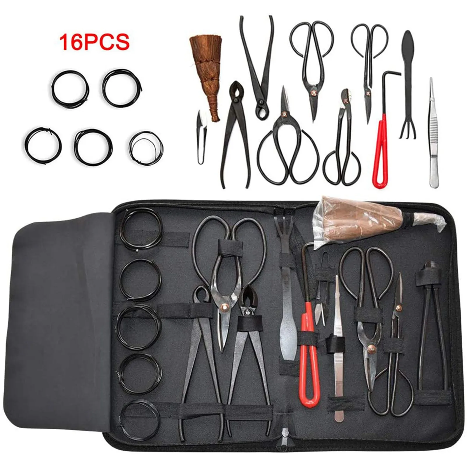 16 Pcs Bonsai Scissors Pruning Shears Set Extensive Cutter Scissors For Garden Pruning Tools Bonsai Styling Tools