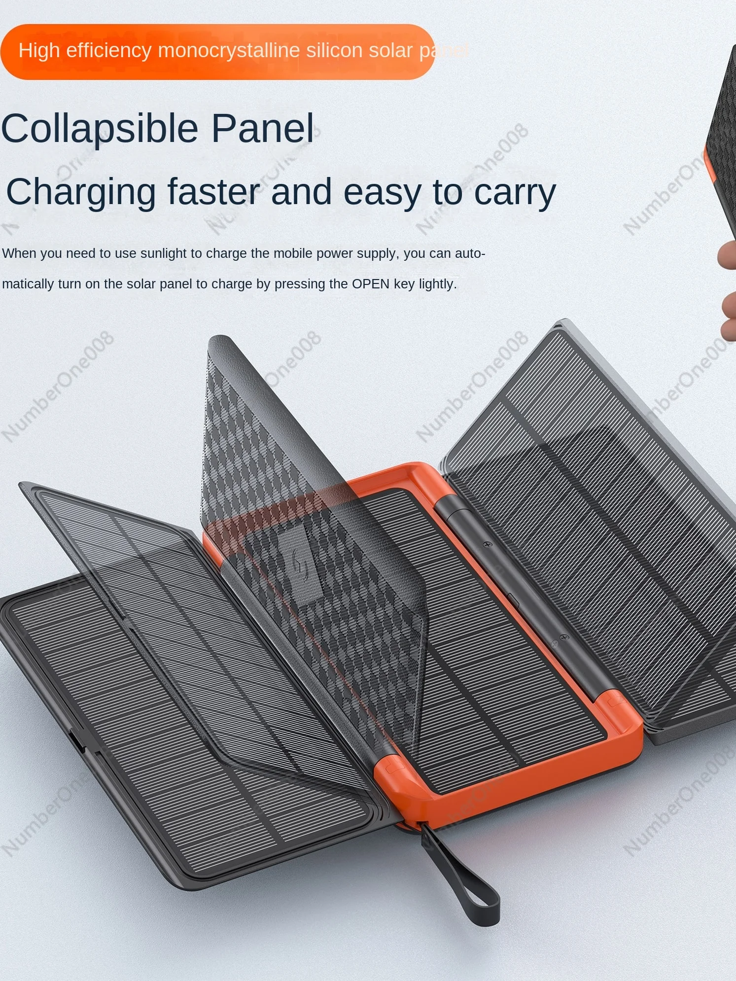 

Digital Display Solar Charging Unit 20000mah Outdoor Hidden Solar Panel with Wireless Charger Function 3A Output