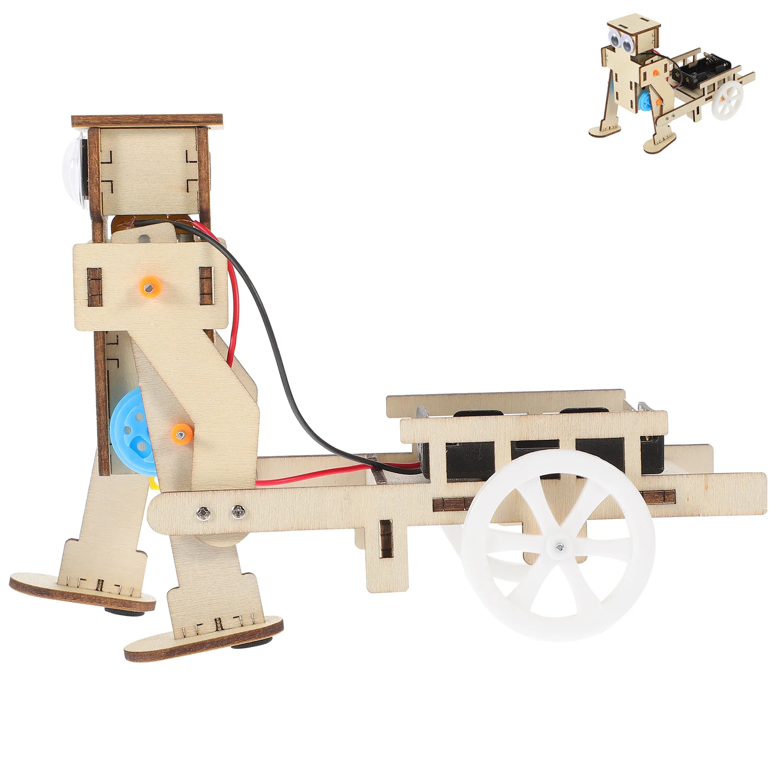 Robot Kit Kid Wood Puzzle Wooden Science Project Toys DIY Building Technology Props Early Learning Material 3d Assembly