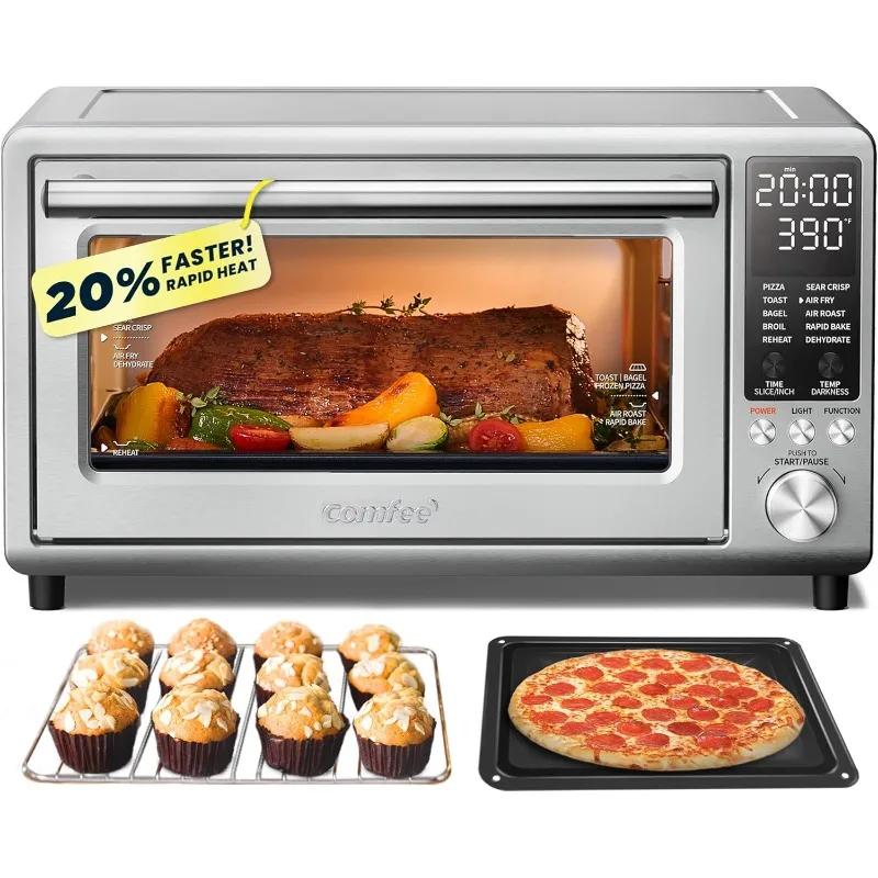 Toaster Oven Air Fryer FLASHWAVE™ Ultra-Rapid Heat Technology, Convection Toaster Oven Countertop with Bake Broil Roast