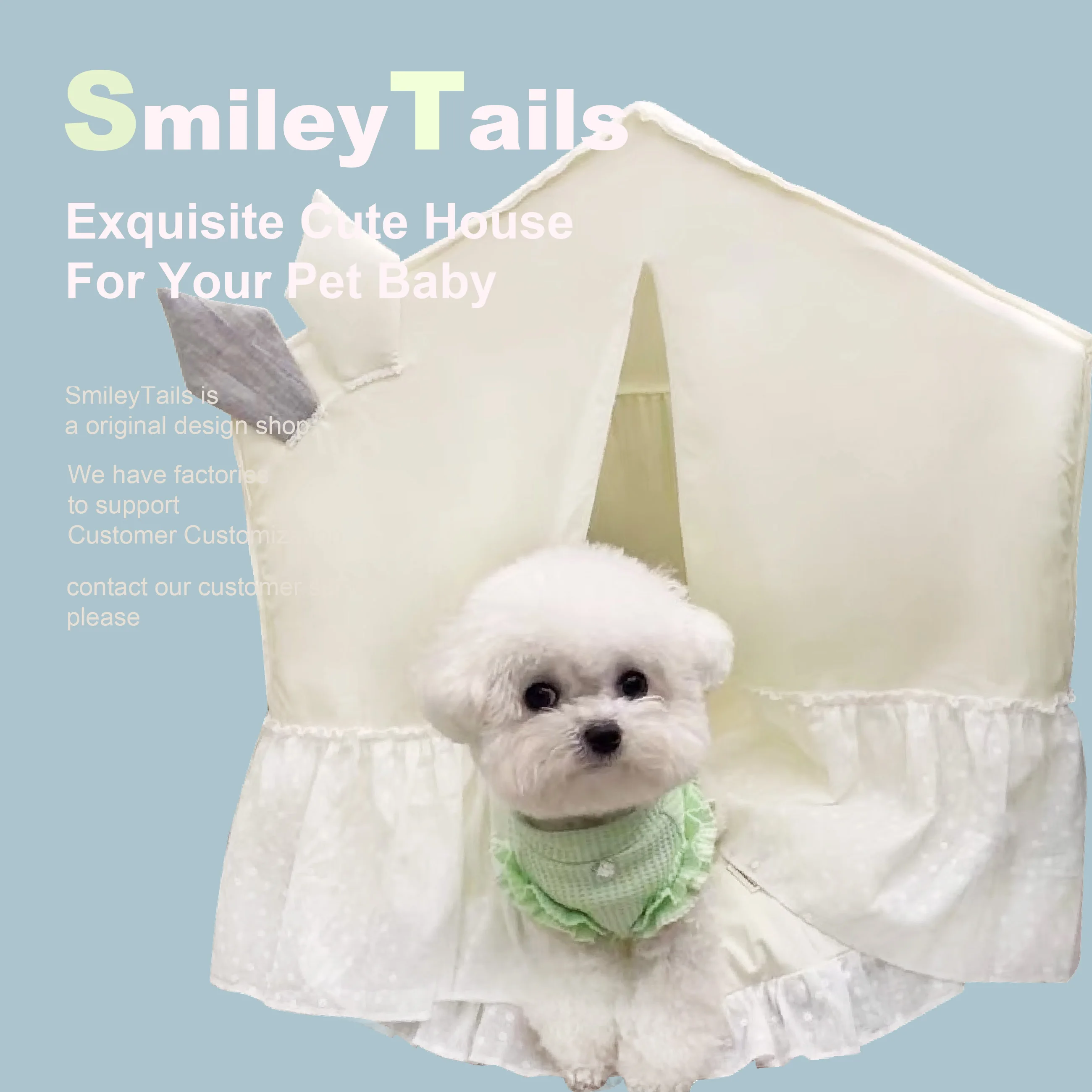 

Pet Sumptuous Luxury Deluxe Princess Cream Tent Camp House for Small Dogs and Cats Couch Puppy Kitten Cozy Kennel Nest