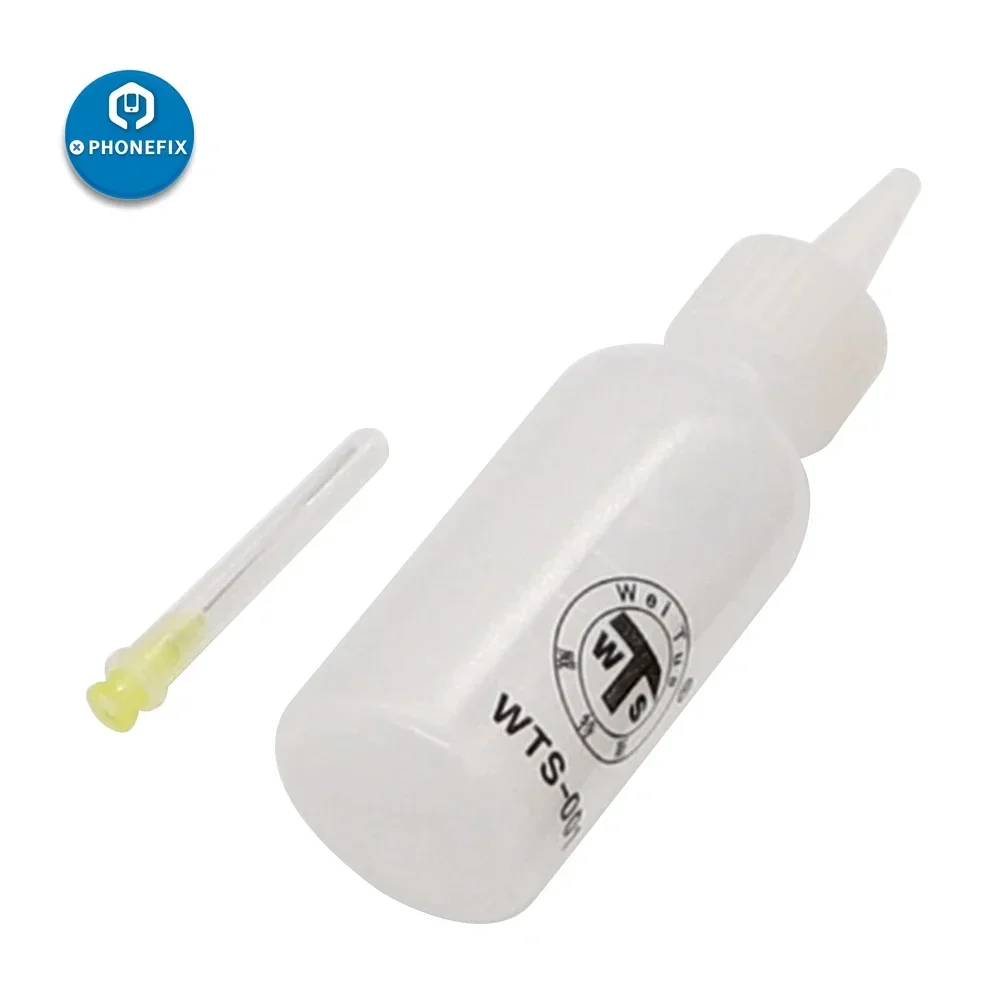 50ML WTS-001 Plastic Liquid Alcohol With Needle For Dispenser Rosin Solder Flux Paste For Phone PCB Welding Repair