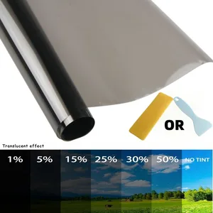 Schwarze Autofensterblätter VLT, Fensterfilm, Solarglasschutz zu Hause, Perlenbaumwollstangenbox, PAC -Filme, 3 m x 50 cm 8 Hauptverkäufe sicher sicher Fenster - №2