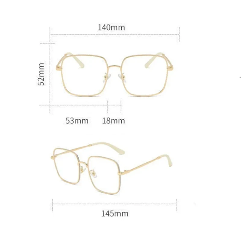 Oversize Square Plano Glasses for Women and Men Anti Blue Light Blocking Round Eyeglasses Shiny Glitter Frame Computer Eyewear