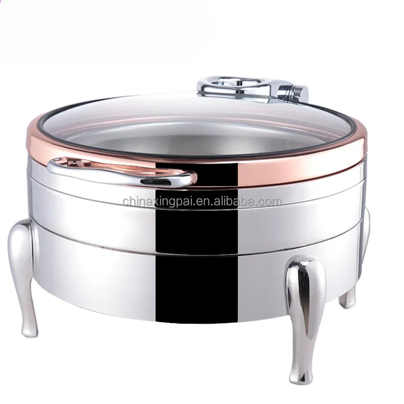 Star brand hotel supplies hot pot buffet catering stainless steel 6 L silver rose gold hot pot