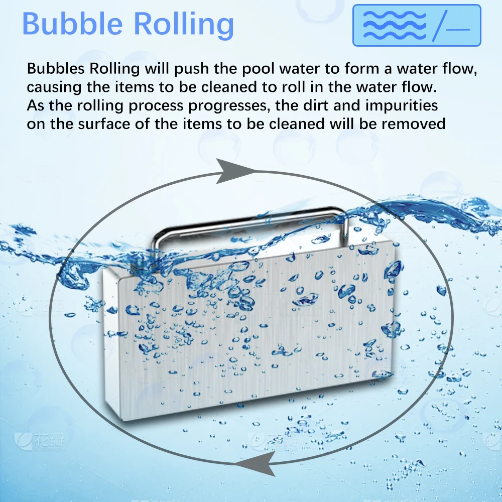 Ultrasonic Cleaner Adjustable power Ultrasound Washing Bath for 120min Timer Bubble rolling Ultra Cleaner Cleaning Machine