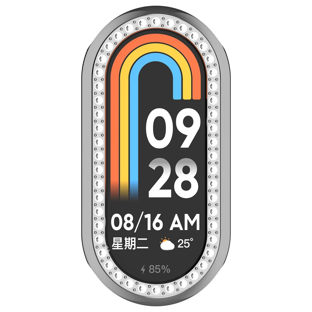 Case For Xiaomi mi Band 10 10NFC hollowed out single row diamond hollow protective case