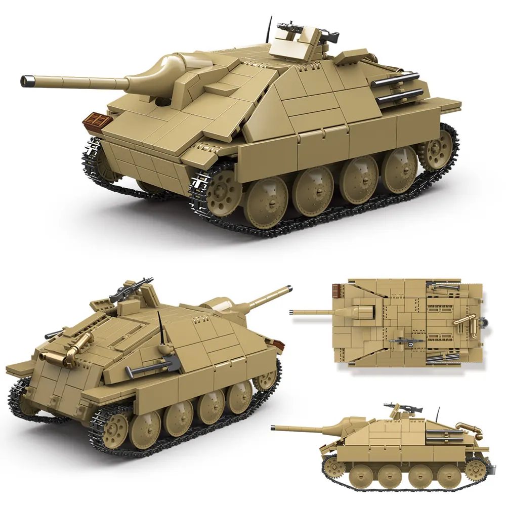 

Мировая война WW2 армия военные солдаты спецназ Jagdpanzer 38(t) HetzeTank Destroyer модель строительные блоки кирпичи детские игрушки