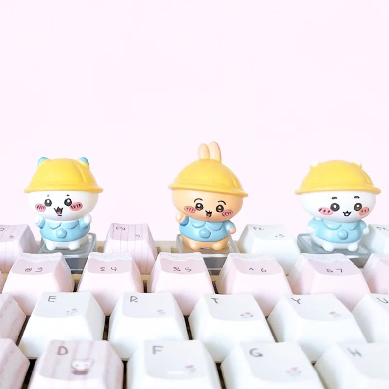 Cute Anime Chiikawa Esc Keycap for Cross Stem Mechanical Keyboard Resin Translucent 3D Character DIY Decorative Keycap Creative
