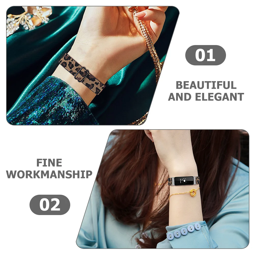 

Compatible Leopard Watch Band Soft Comfortable Strap Breathable Adjustable Replacement for Smartwatch Trendy Fashion