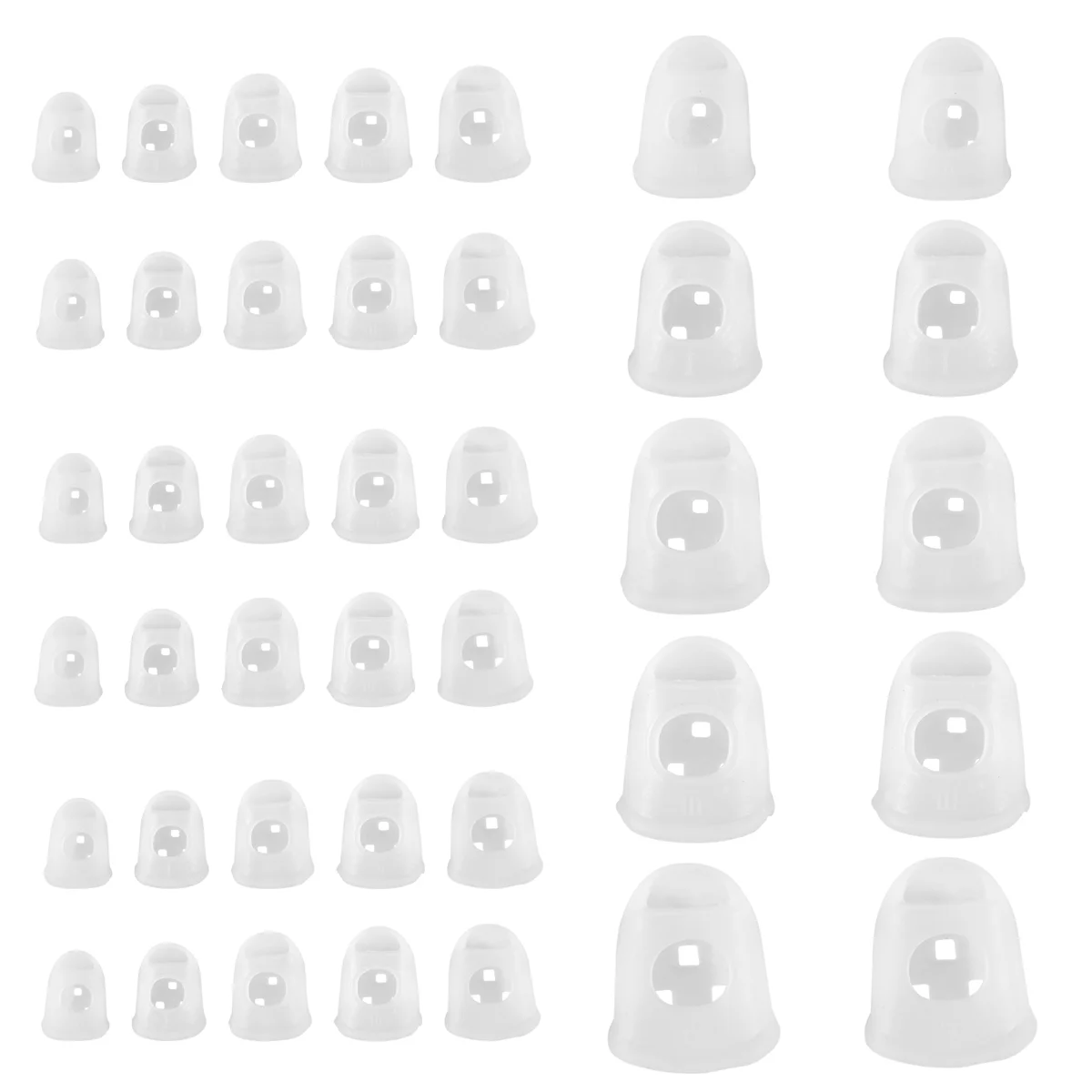 ABVS 40 pièces protecteurs du bout des doigts, 5 tailles capuchons de doigts pour ukulélé, pour guitare, instruments à cordes pour ukulélé