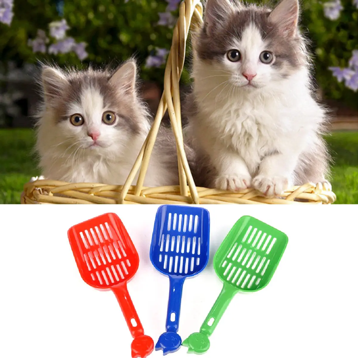 3Pcs Professional Cat Litter Scoop High Strength Plastic Large Capacity Scoop Comfort Grip Sanitation Friendly for Daily Litter