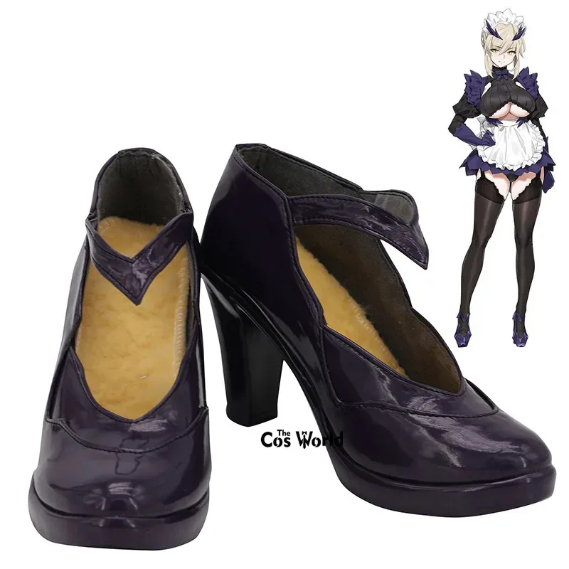 

FGO Fate Grand Order Maid Alter Artoria Pendragon Games Аниме Обувь на высоком каблуке для косплея на заказ