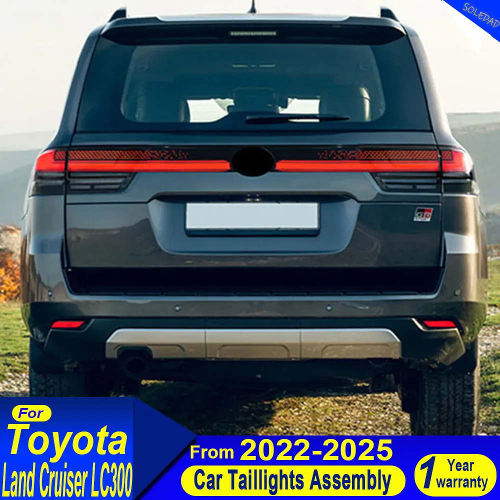 

Светодиодные задние фонари для Toyota Land Cruiser LC300 2022-2025: динамический указатель поворота, свет багажника, противотуманная фара