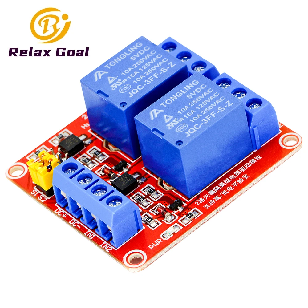 Placa de Módulo de Relé Escudo com Isolamento Optoacoplador, Suporte Alto e Baixo Nível Gatilho, Arduino, 2 Canais, 5V, 12V, 24V