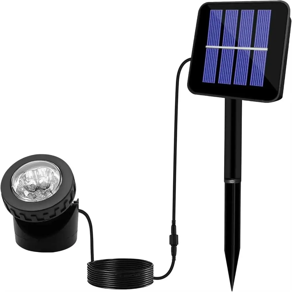 Dual Waterproof Solar Pond Spotlights 1.2V/3.7V Auto On/Off LED Solar Underwater Lights Submersible Multicolor