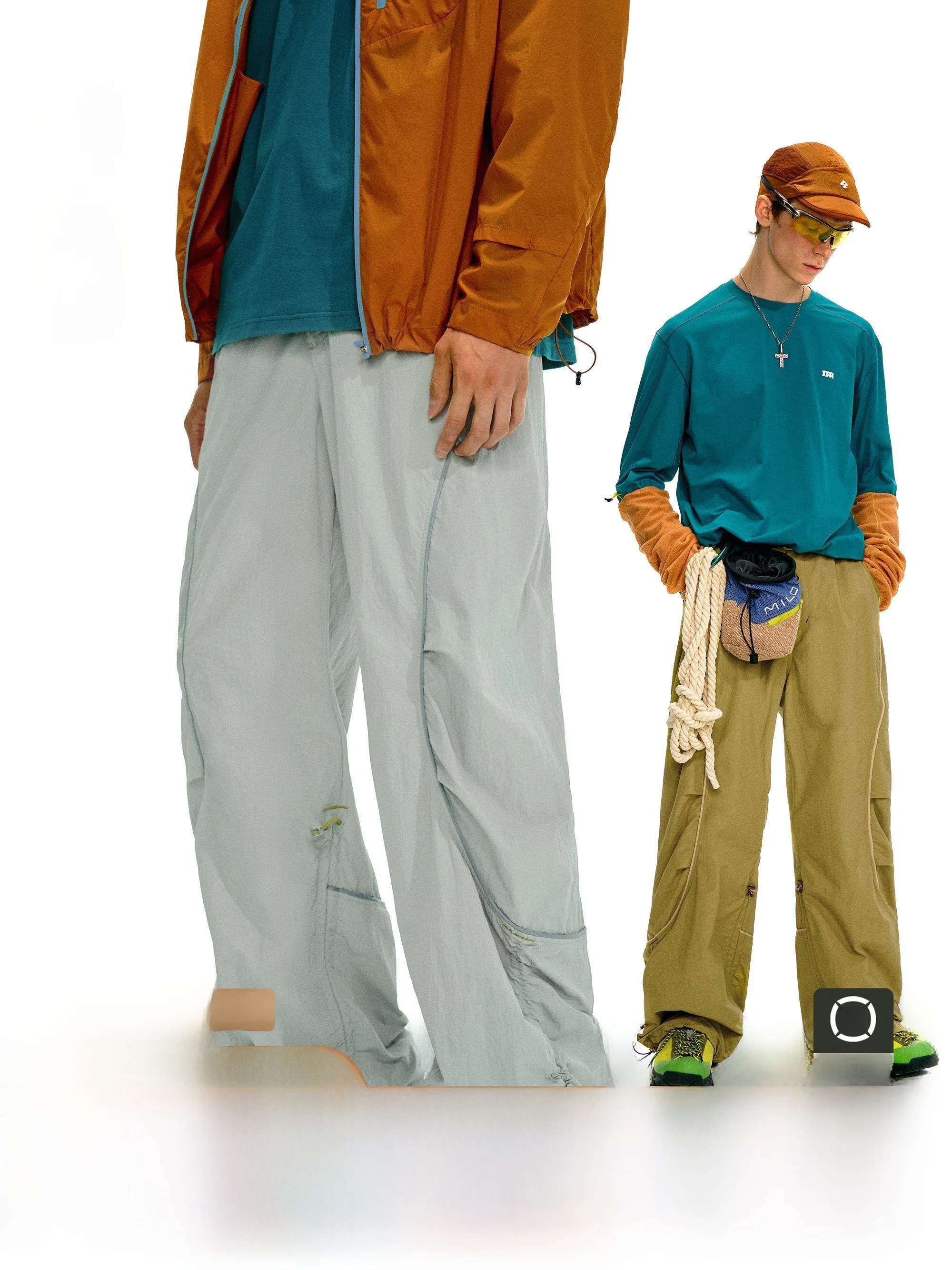 

Мужские легкие водонепроницаемые спортивные брюки-карго Nome C6 с раздельными карманами и шнурком, свободные, длинные, для активного отдыха