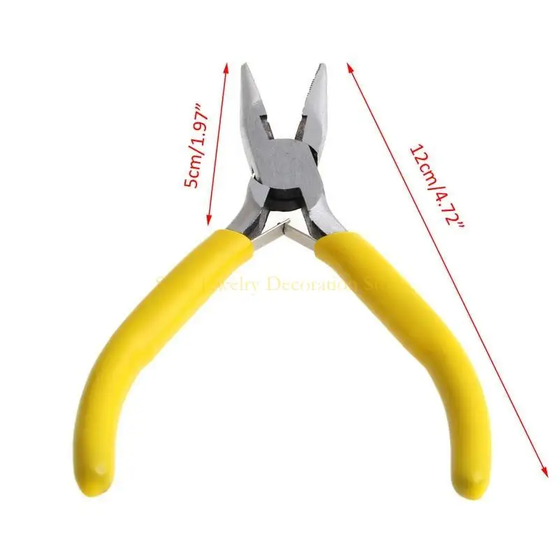 D46E Pinza per gioielli fatti a mano per con manici gomma morbida Mini Strumento gioielli a naso lungo per il lavoro