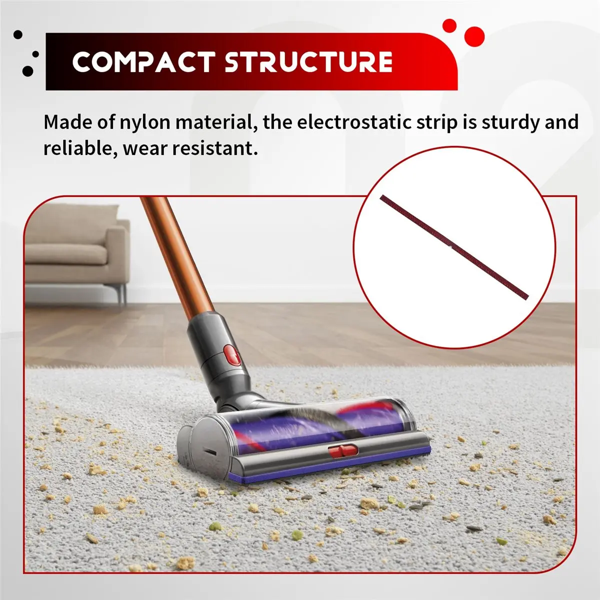 ABKB Suitable for Vacuum Cleaner Mite Removal Brush Bottom Electrostatic Velvet Line