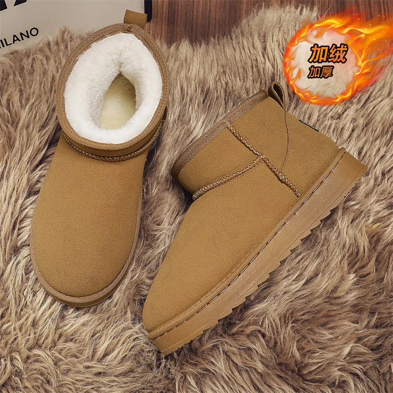 أحذية ثلج معزولة لعام 2025 للرجال، مبطنة بالفرو الصناعي ومضادة للانزلاق، مثالية لعيد المحاربين القدامى والتزلج أو التزلج على الجليد