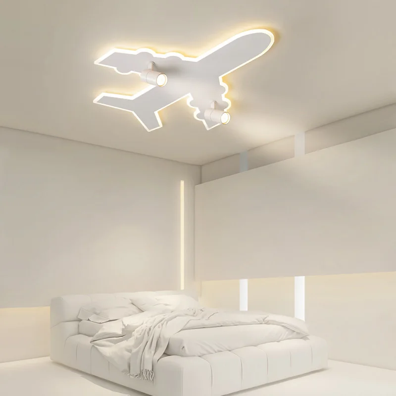 New Aircraft Lights Children\'s Homeowners Lights Boys Bedroom Lights Creative Eye Protection Boys Ceiling Lights Cartoon Lights