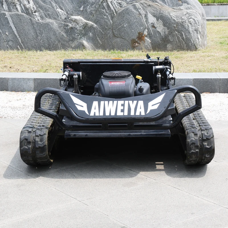Customized Petrol Remote Control Robot Lawn Mower Robotic Lawnmower With Multi-Function Snow Shovel Blade Attachment view 4