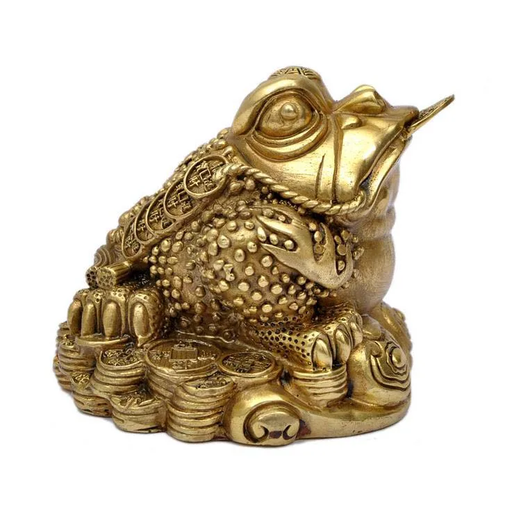 A large brass Zhaocai toad Home Furnishing evil simple modern animal ornaments Wang town house blessed Antique City