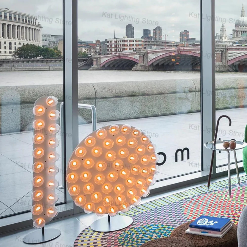 

Nordic Style Bubble Cluster Chandelier Lamp Glass Metal Frame Lustre 3 Color Dimmable for Hotel Villa Ceilings