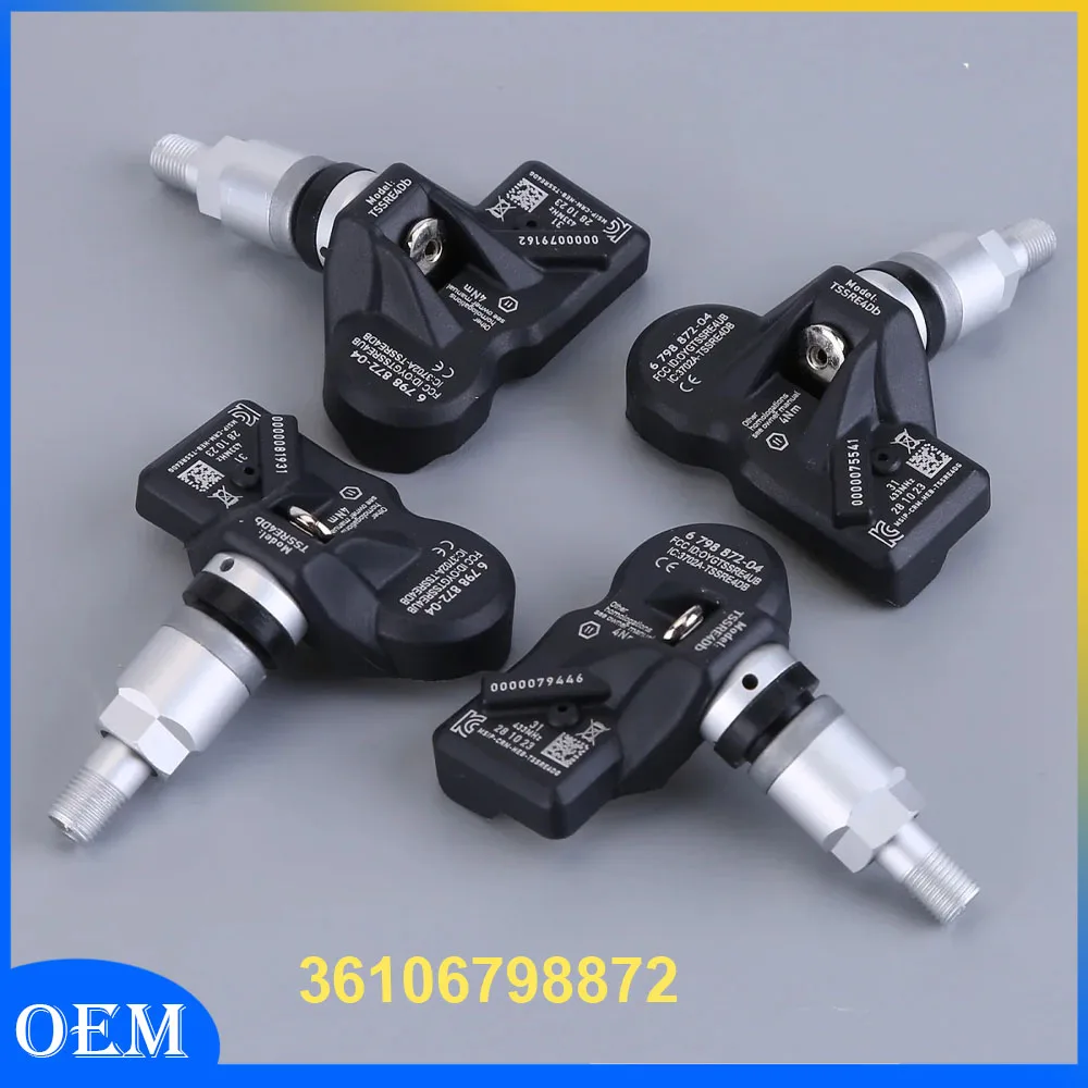 

4x Tyre Pressure Sensors TPMS Compatible for F06 F07 F10 F11 F12 F13 X1 X3 X4 36106798872 Premium Plastic and Metal