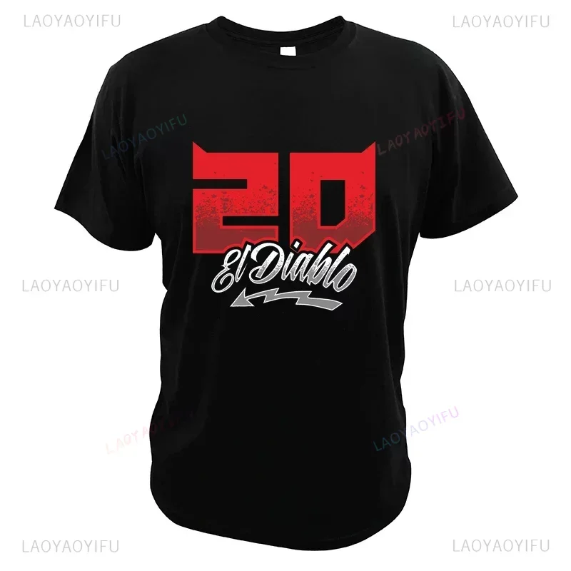 Fabio Quartararo T-Shirt El Diablo World Motorcycle Rider Casual Sport Tee Shirt Tops Casual Short Sleeve Streetwear Camisetas