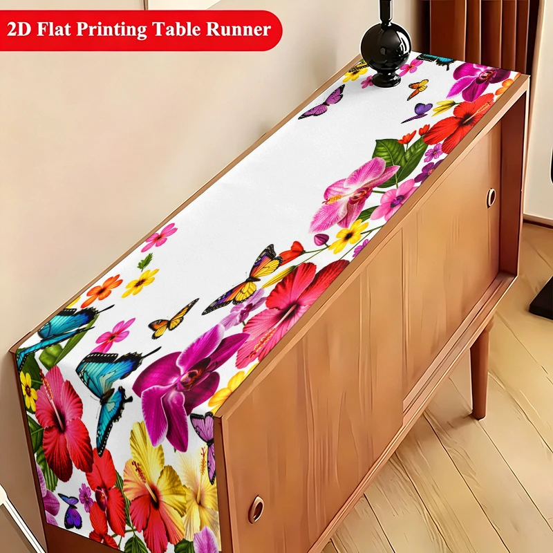 1pc Tropical Floral Butterfly - Linen Table Runner review and price