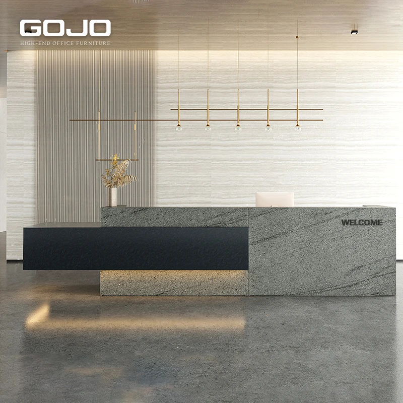 

Modern Reception Desk for Office Beauty Salon Hospital Versatile MDF Counter Front Desk for Hotel Gym Shop School Bar