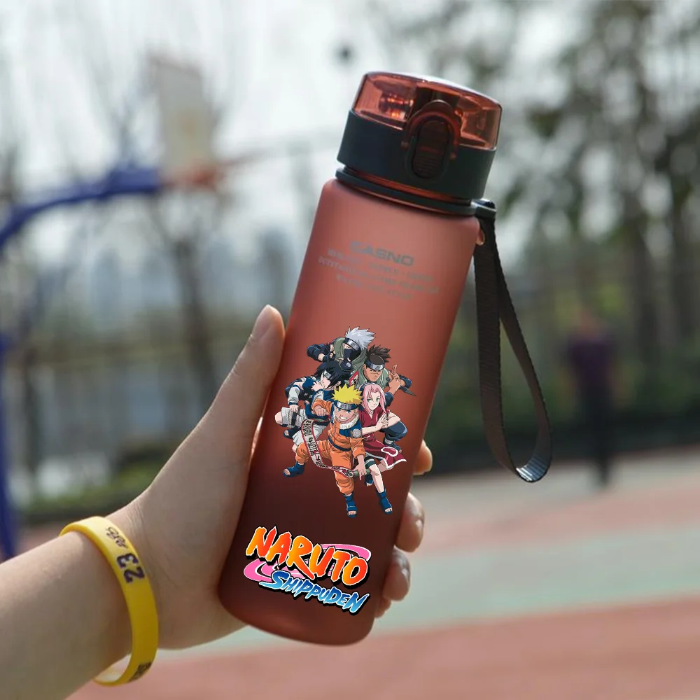 Anime NARUTO Flip-top Water Cup Outdoor Sport Summer Large-capacity Portable Drinking Bottle Kakash Uchiha Sasuke Uzumaki Naruto