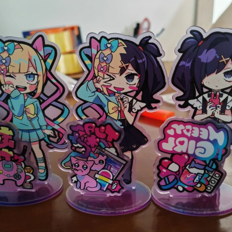 게임 NEEDY GIRL OVERDOSE 레인 아메 칸게 코스프레 피규어 스탠드 귀여운 아크릴 스탠딩 플레이트 장식 소품