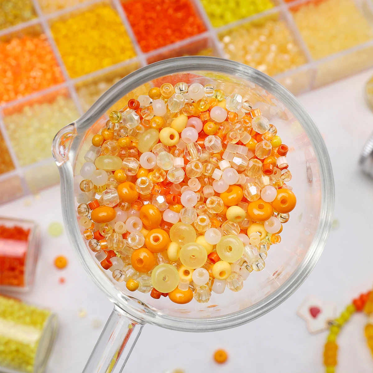 High Quality Glass Rice Beads In Various Styles Orange Yellow Series Loose Beads DIY Bracelets Necklaces Accessories Making view 4