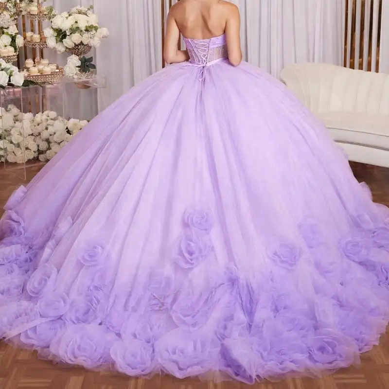 맞춤형 우아한 볼 가운 Quinceanera 드레스 댄스 파티 드레스 소녀 오프 어깨 Applique Ruched Robe Quinceanera Rouge