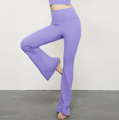 Pantalones deportivos largos acampanados para mujer, pantalones de baile informales de alta elasticidad, prendas de vestir para mujer, mallas de cintura alta a la moda