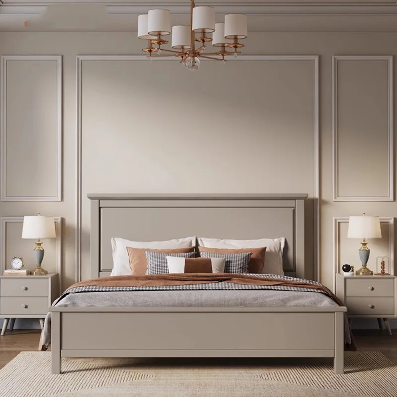 

Gray Headboard Luxury Double Bed Modern Bedroom Frames Queen Double Bed Twin Adults Japanese Letto Matrimoniale Home Furniture