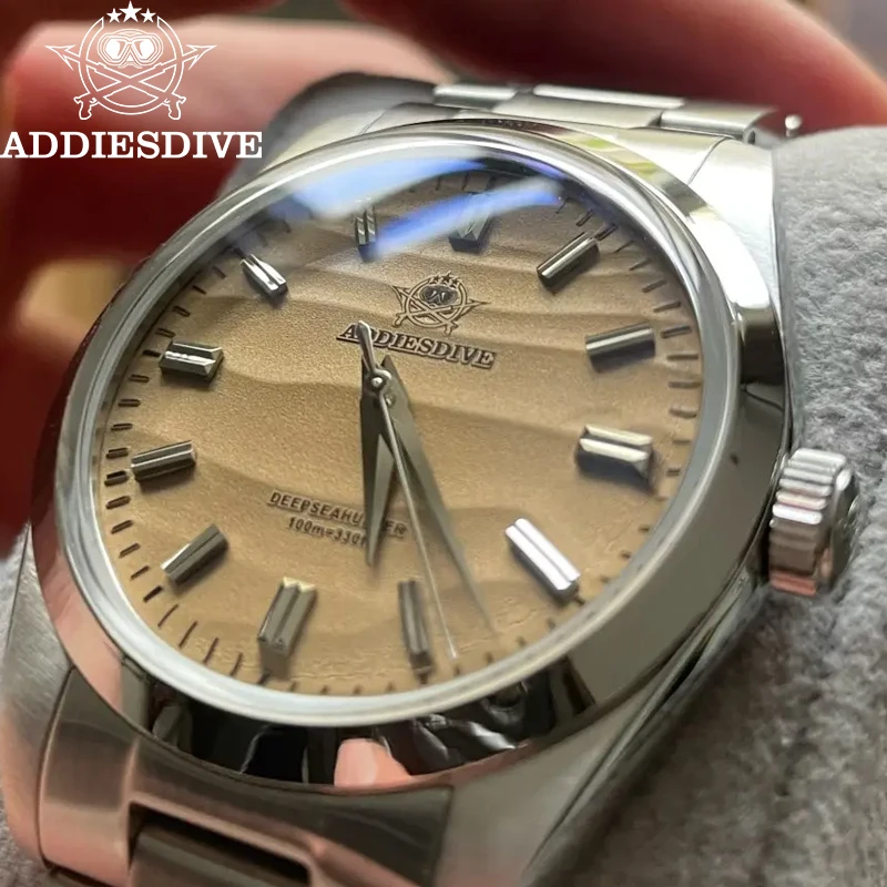 

ADDIESDIVE VH31 Мужские кварцевые часы 36 мм, высококачественные роскошные наручные часы, водонепроницаемые до 100 м, для дайвинга, из нержавеющей стали 316L