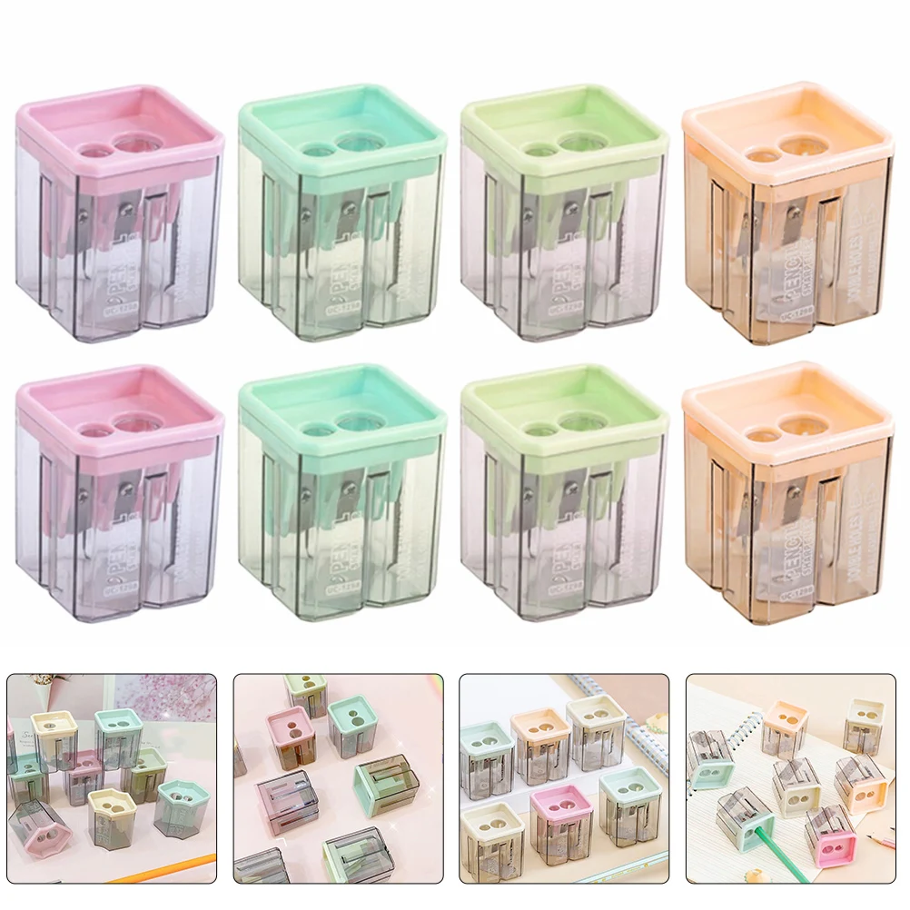 

12Pcs Transparent Pencil Sharpeners Manual Handheld Portable Student Supply Office Sharpener Colorful Small Handheld Sharpening