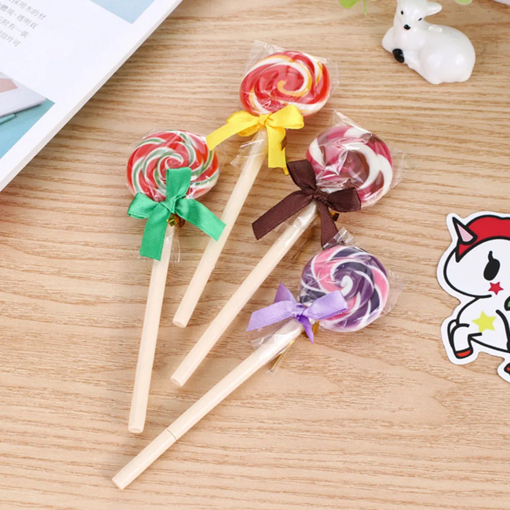 

5pcs Creative Lollipop 0.5MM Ballpoint Pen Novelty Kids Toys Cartoon School Stationery (Mixed Color)