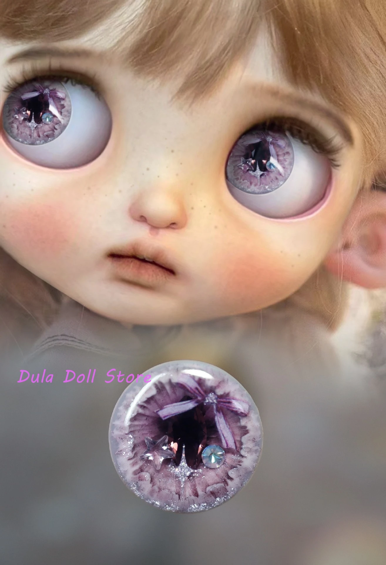 Dula Handmade สามมิติกาวมือแกะสลักเพชรสายตายาว Eye Chips Blythe Bjd ตุ๊กตา