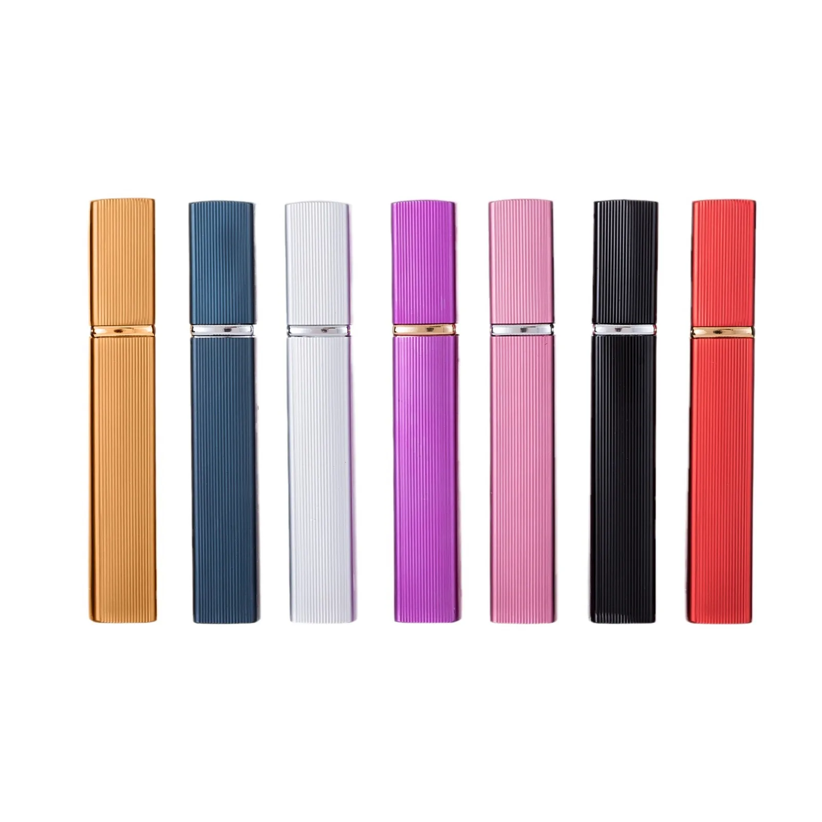 50pcs 12ml Anodized aluminum Travel Perfume sub packaging bottle,Separable Glass liner,Makeup water spray bottle