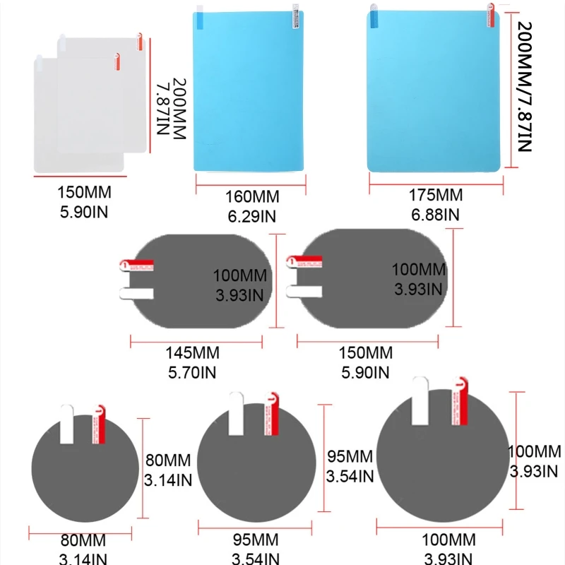 2 Chiếc Xe Ô Tô Chống Mưa Phim Dán Gương Chiếu Hậu Chống Sương Mù Chống Nước Trong Suốt Phim Mưa Tự Động An Toàn Lái Xe Thả Vận