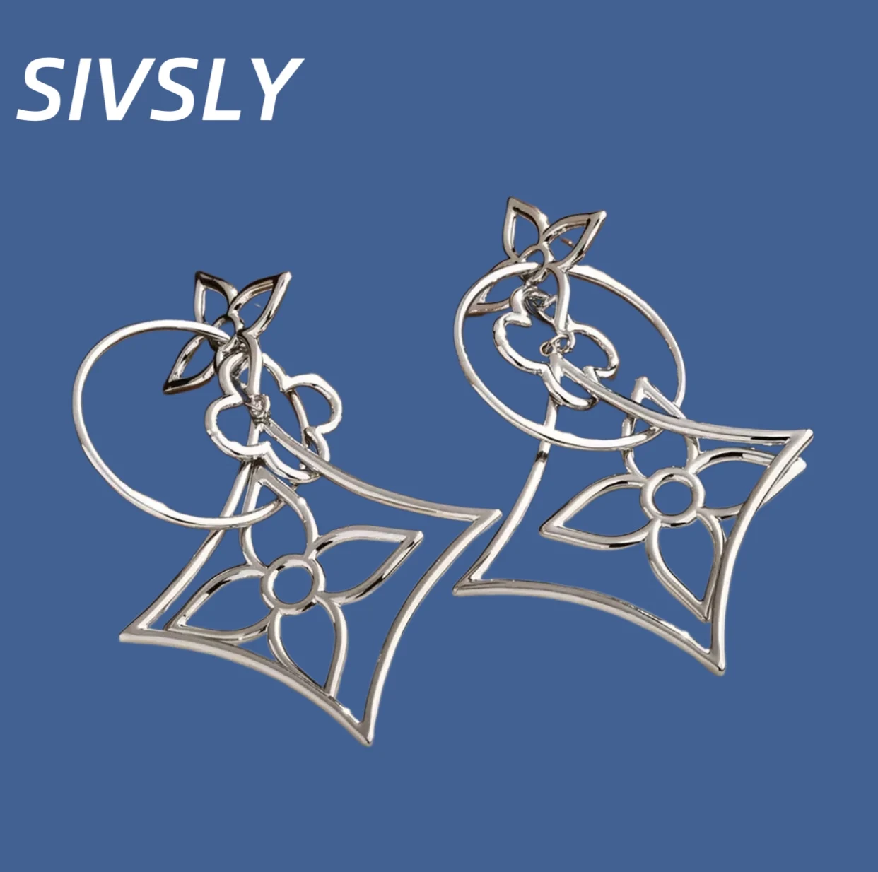 

Hot-selling high-end, exaggerated temperament, geometric hollow earring, luxurious design, women's fashion earrings