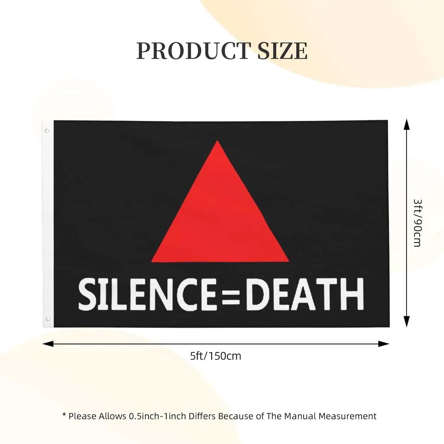 Flagnshow 100% Polyester Action=Life Silence=Death Flag