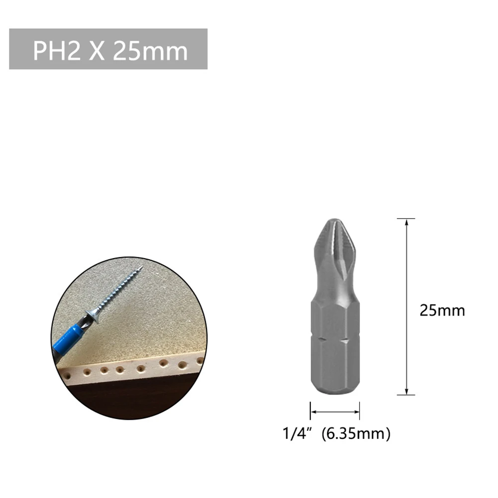 1PC Non-Slip Magnetic Screwdriver Bit PH2 Cross Bit Drill Head Electric Hex Shank Magnetic Screwdriver Bit 25/50/70/90/150MM