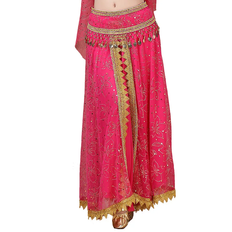 Women Arab Halloween Costume Skirt Belly Dance Performance Suit Stage Dancewear Outfit Adult Indian Practice Long Skirt Clothes