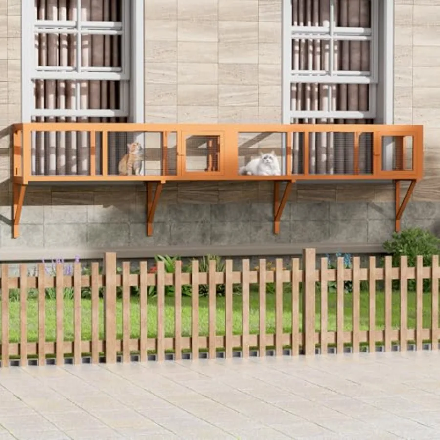 

Outdoor Cat Tunnel with Extendable Design Catio Enclosure Window Box Connecting Inside and Outside Expandable Space and Channel